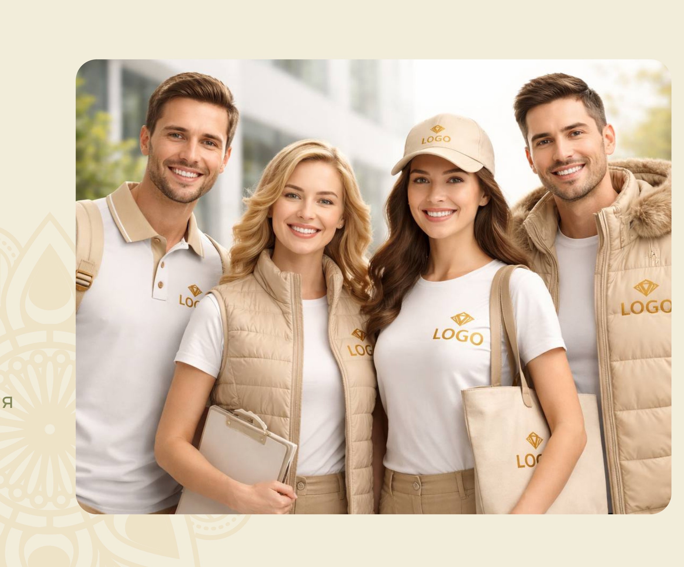 Команда в фирменной одежде